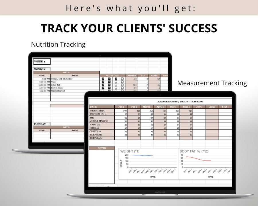 Personal Trainer Template Bundle (Nude) | Build Workout, Nutrition & Client Management Programs