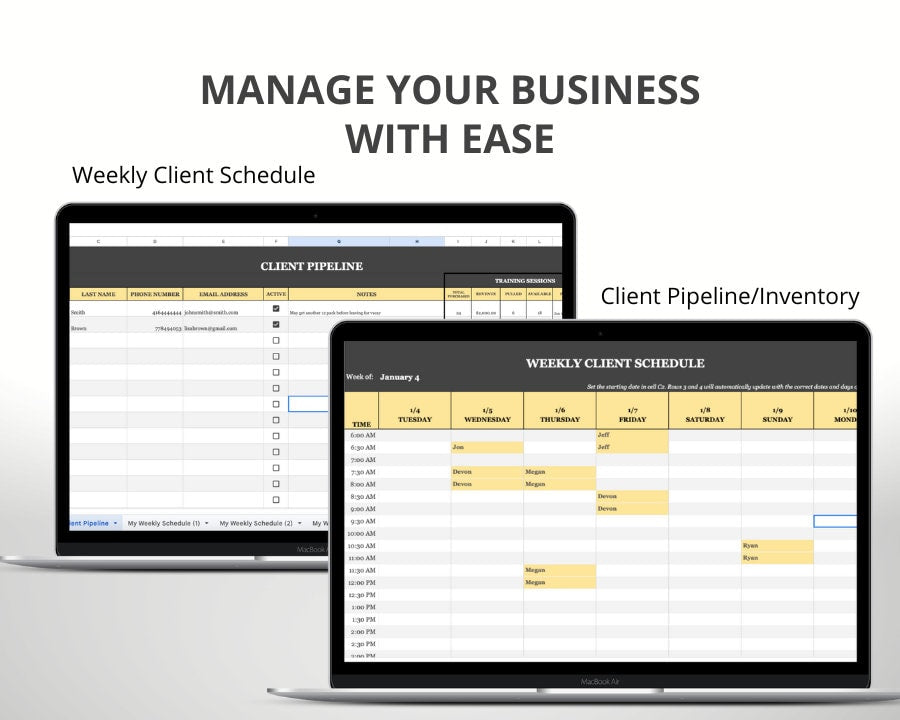Personal Trainer Program Template for Personal Digital Training Programs / BUNDLE / Exercise Logs / Client Tracking / Google Sheets Template