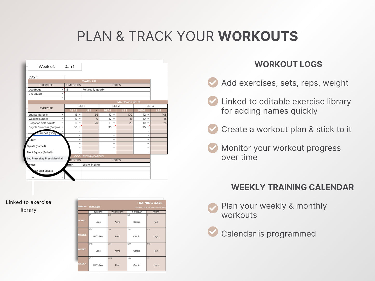 Weight Loss Planner & Tracker Bundle: Google Sheets Fitness Planner & Tracker