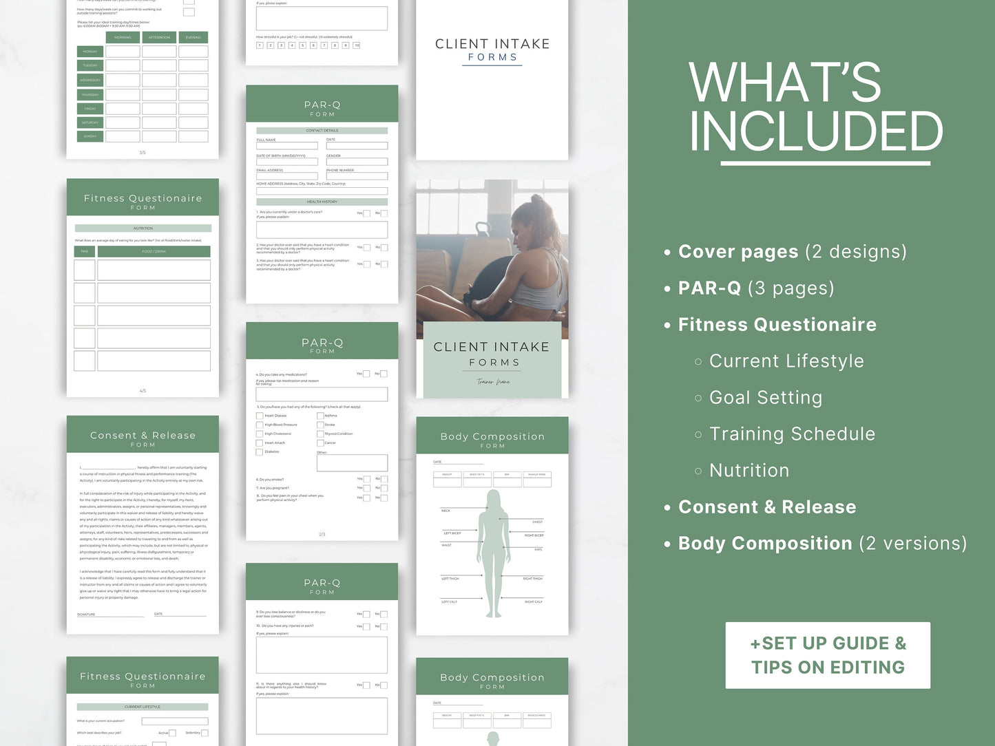 Client Onboarding Forms for Personal Trainers: Customizable Client Intake PDF Templates