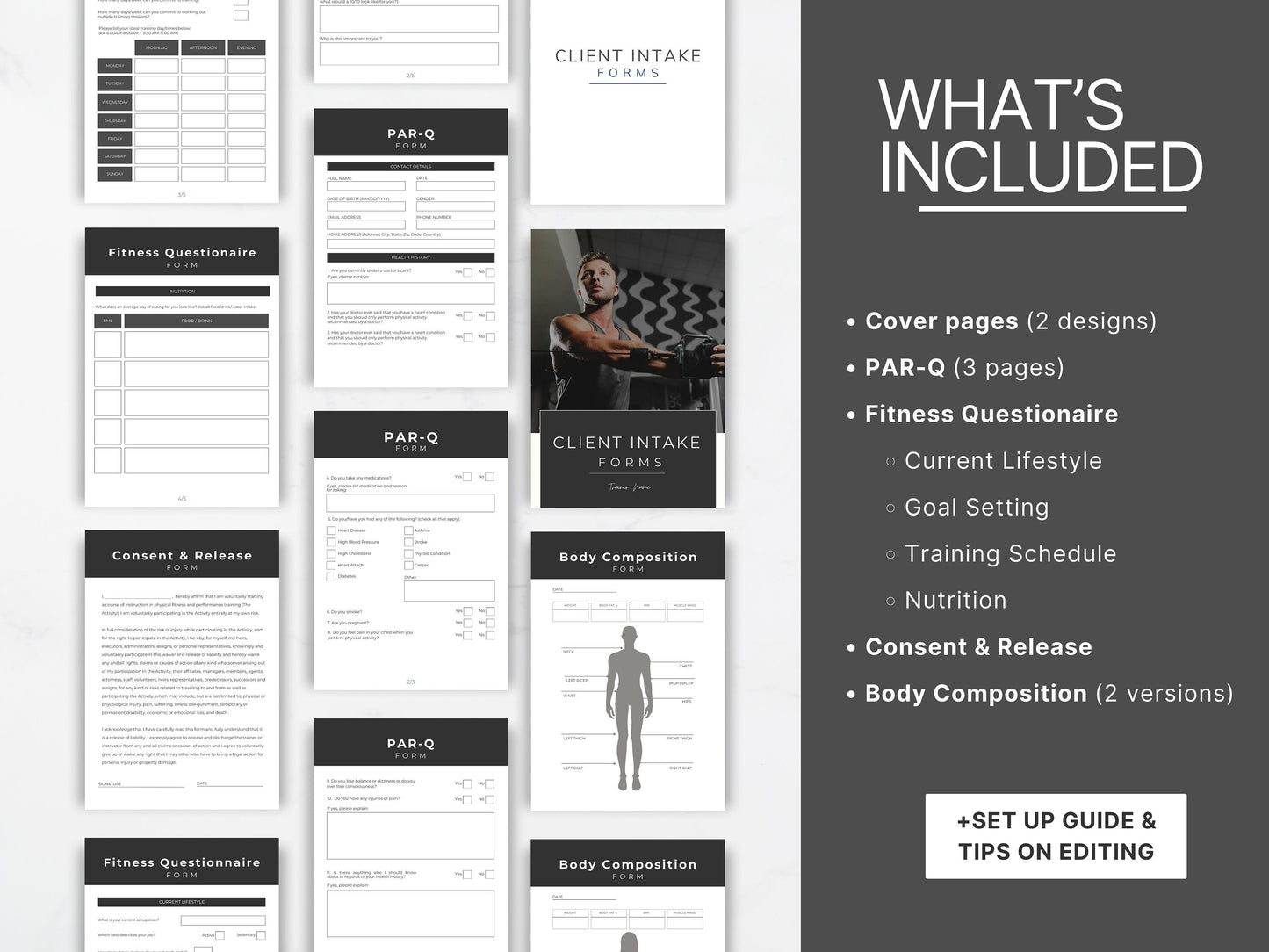 Printable Personal Trainer Intake Forms & Assessment Forms: Onboard New Clients