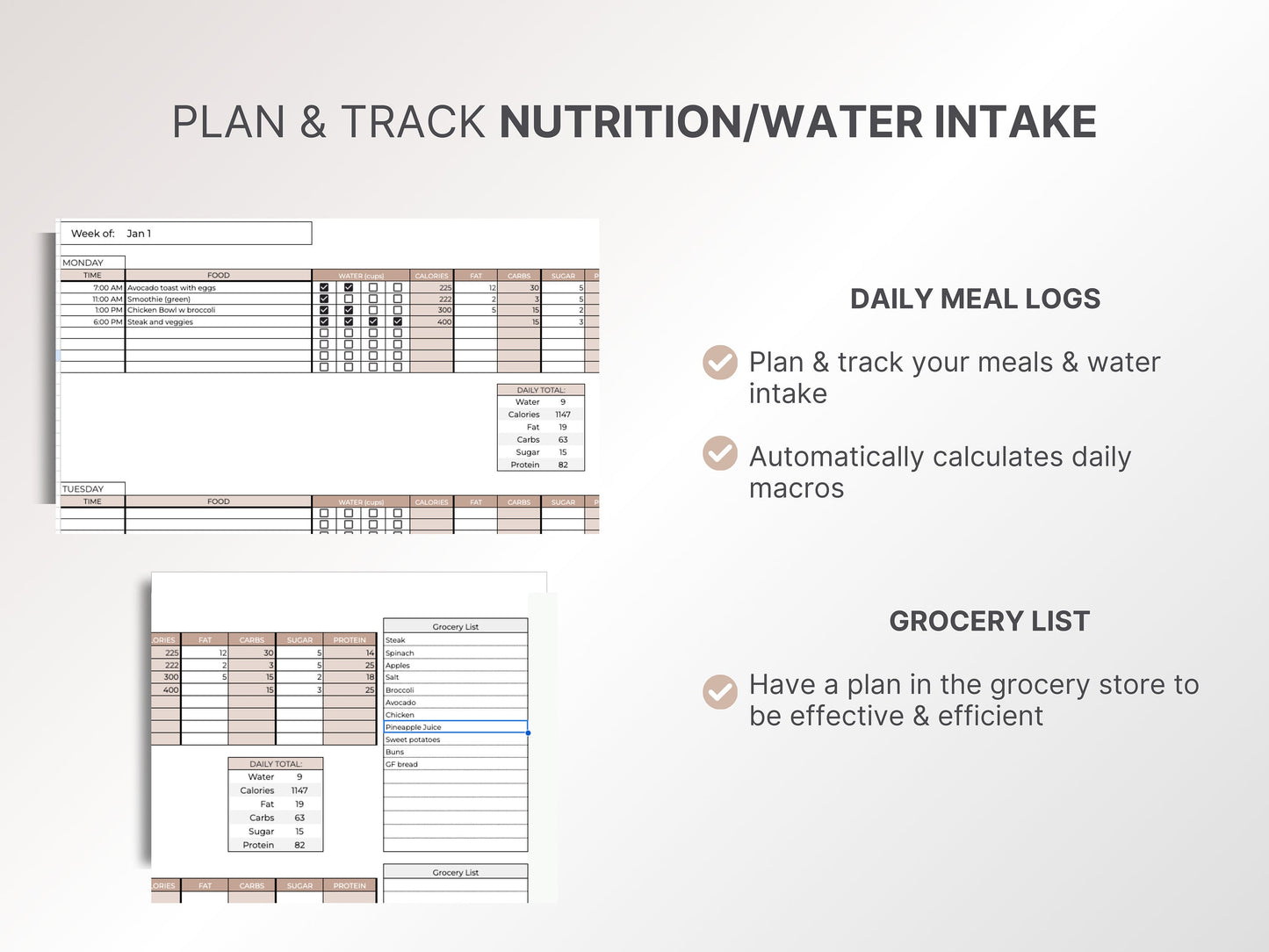 Weight Loss Planner & Tracker Bundle: Google Sheets Fitness Planner & Tracker
