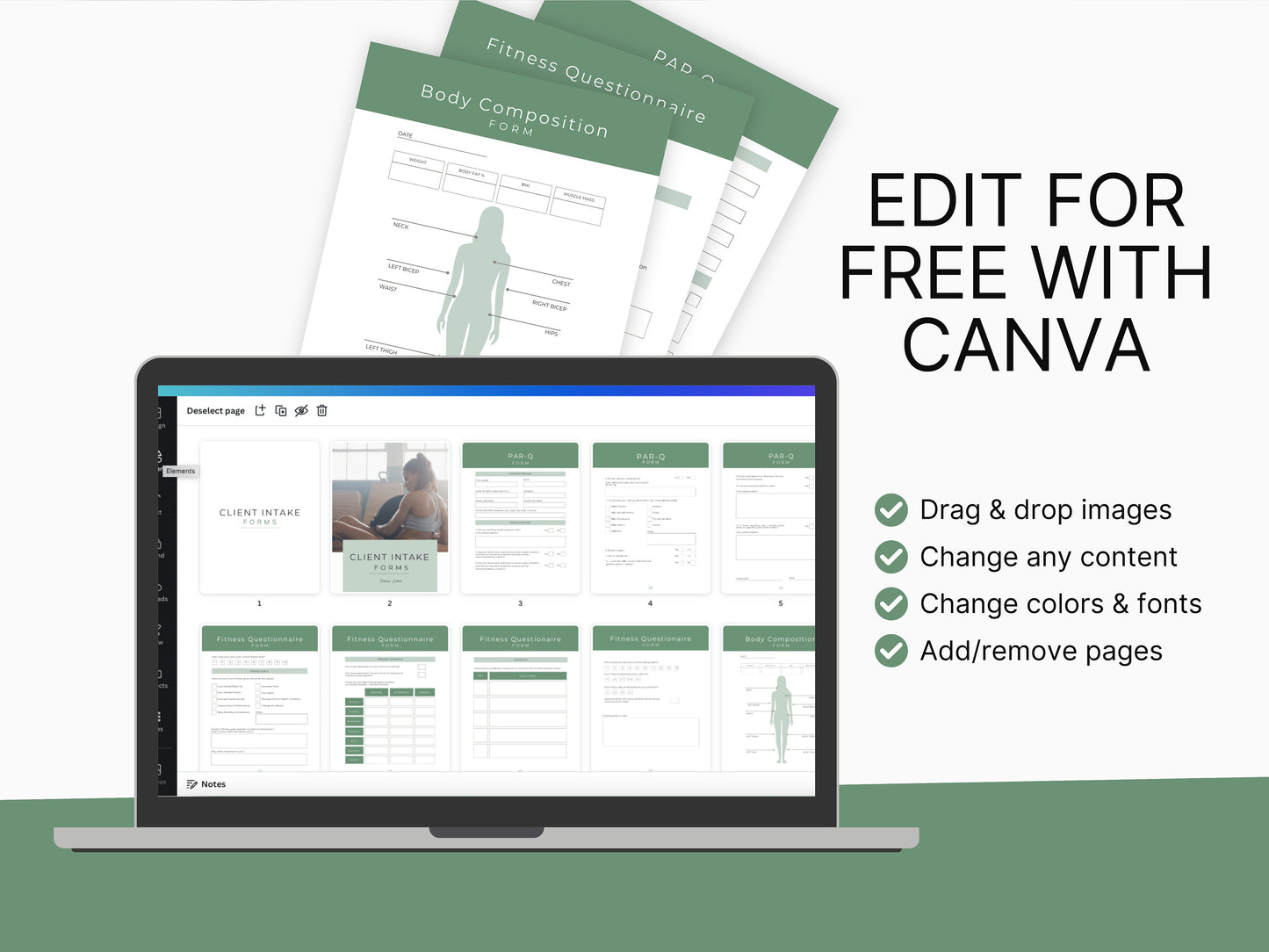 Client Onboarding Forms for Personal Trainers: Customizable Client Intake PDF Templates