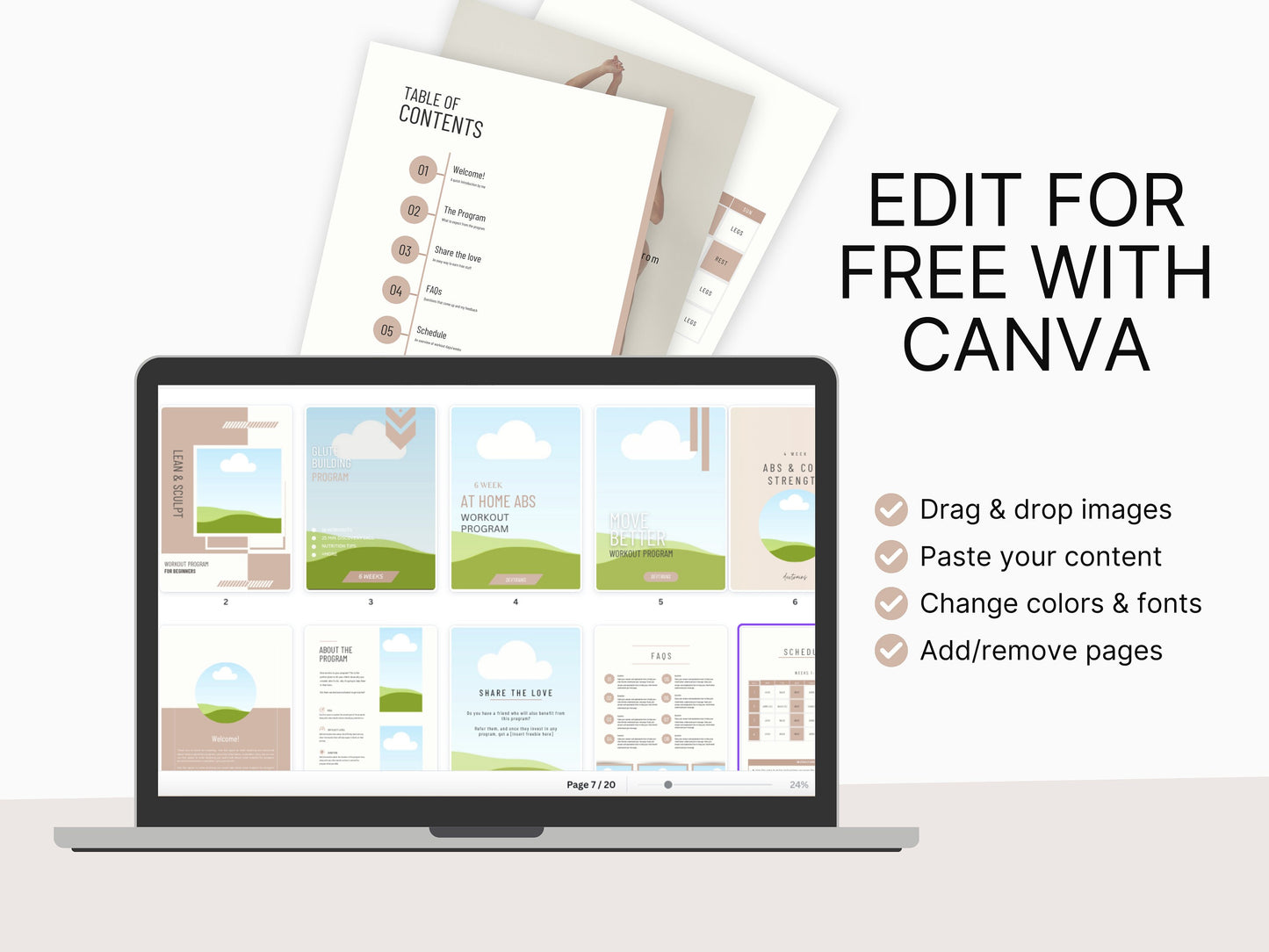 Client Onboarding Kit Templates Welcome Packet - Custom & Editable for New Clients (Nude)