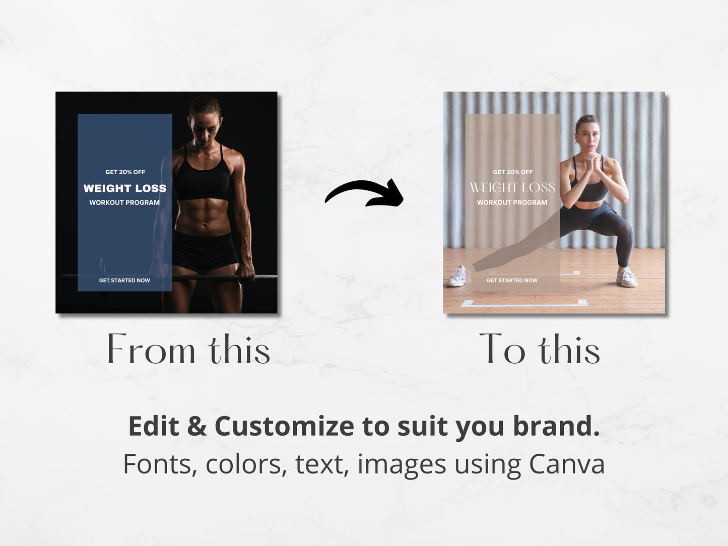 Personal Trainer Instagram Template Kit: Customizable Social Media Kit For Fitness Professionals (Blue)