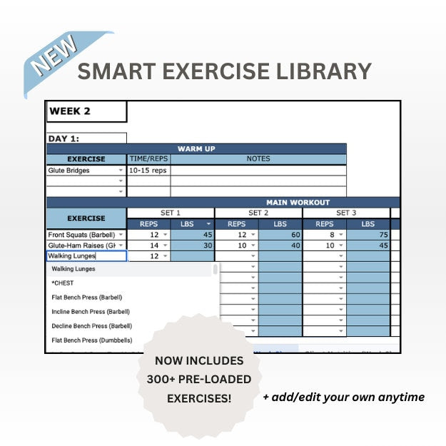 Personal Trainer Template Bundle (Blue) | Customizable Client & Fitness Program Management