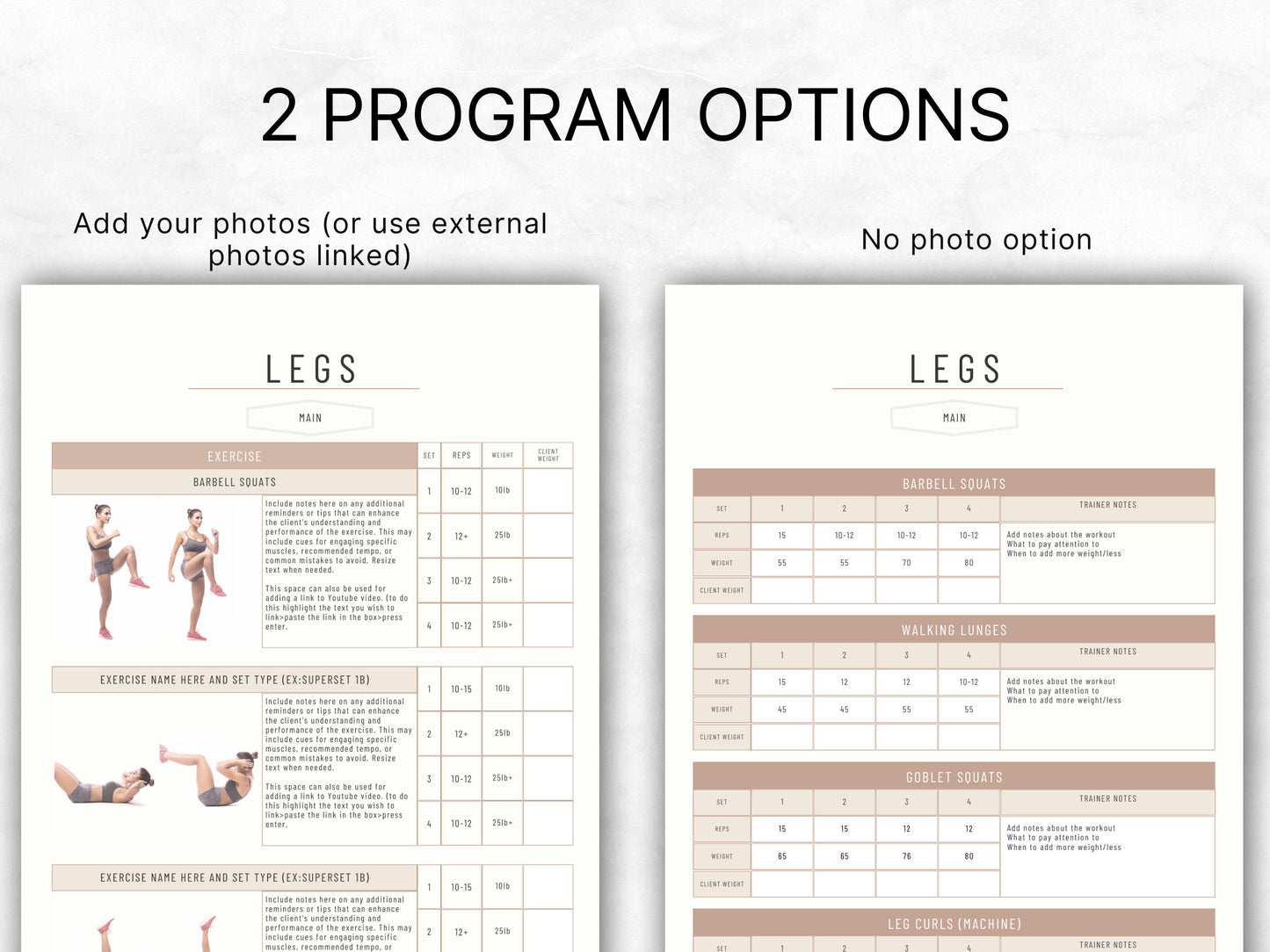Personal Trainer Program Templates – Customizable Fitness E-Book, Client Workout Plans, and Exercise Builder – Tailor to Your Brand