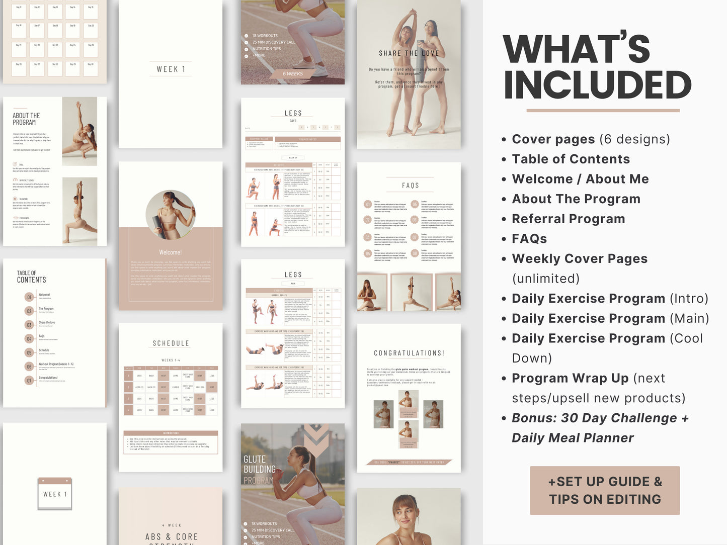 Personal Trainer Program Templates – Customizable Fitness E-Book, Client Workout Plans, and Exercise Builder – Tailor to Your Brand