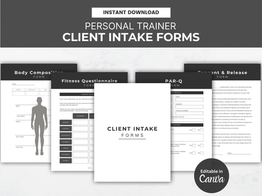 Printable Personal Trainer Intake Forms & Assessment Forms: Onboard New Clients