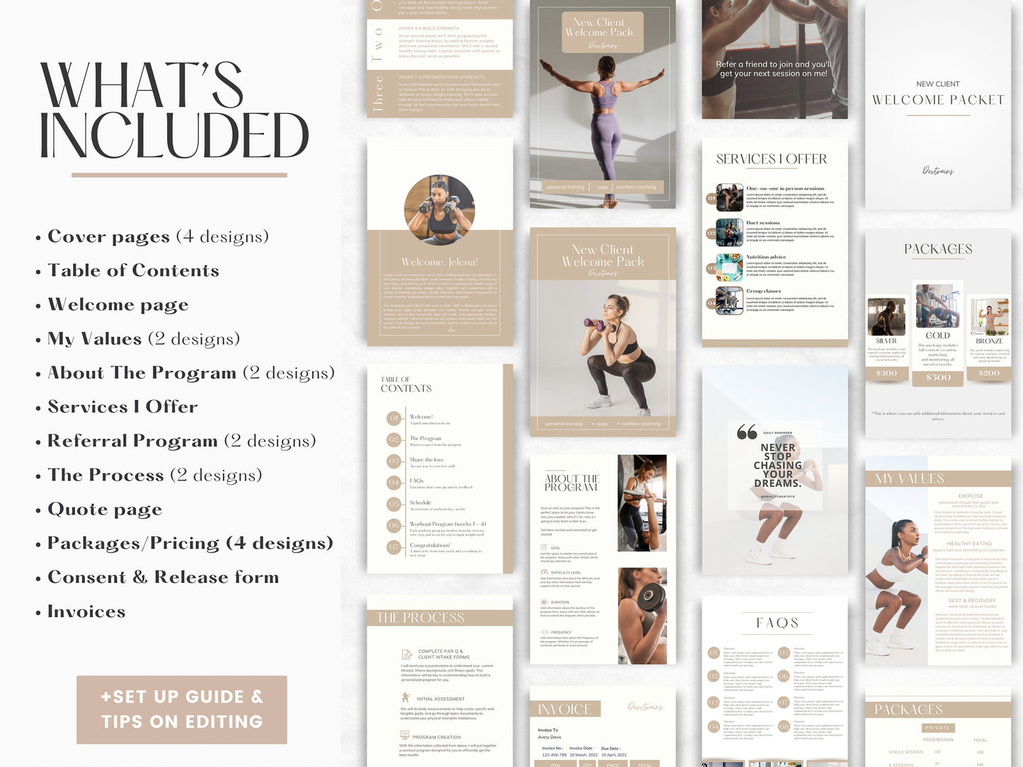 Client Onboarding Kit Templates Welcome Packet - Custom & Editable for New Clients (Nude)