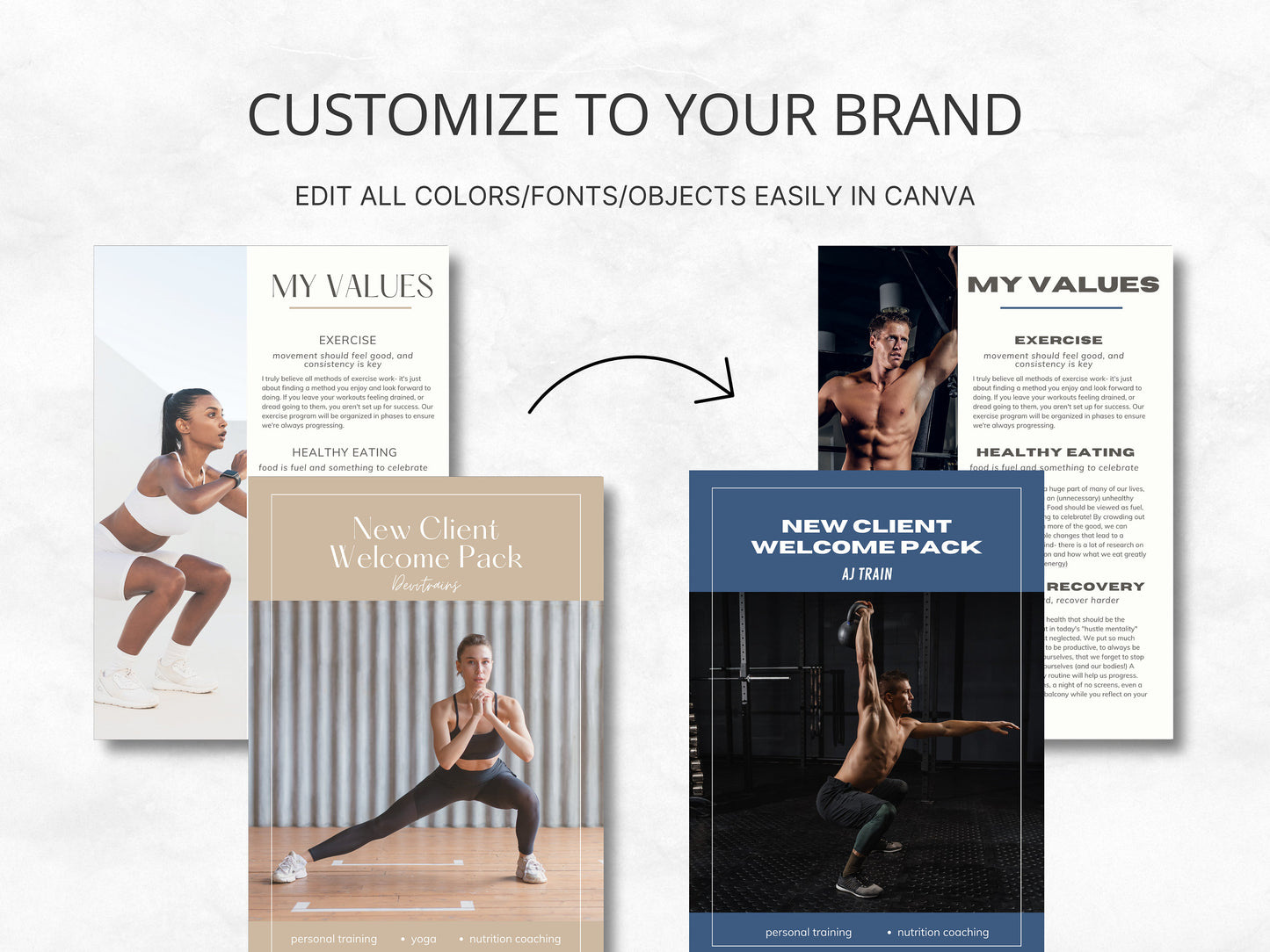 Client Onboarding Kit Templates Welcome Packet - Custom & Editable for New Clients (Nude)